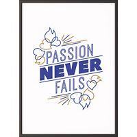 Paperflow Lijst met motiverende slogan "Passion Never Fails" 600 x 800 mm Kleurenassortiment