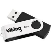 Viking USB-stick USB 2.0 64 GB Zilver, zwart