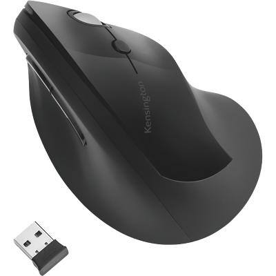Kensington Pro Fit Draadloze muis Ergonomisch Verticaal K75501EU Optisch Voor rechtshandigen USB-A Nano-ontvanger Zwart
