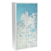 Paperflow Roldeurkast Continent Blauw, wit 1.100 x 415 x 2.040 mm