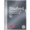 BRUNNEN Student Premium Notitieboek A4 Geruit Spiraalbinding Zijgebonden Karton Grijs Geperforeerd 160 Pagina's 80 Vellen