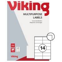 Viking Multifunctionele etiketten 1137990 Wit 41 x 105 mm 100 Vellen à 14 Etiketten