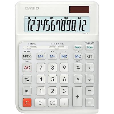 Casio bureaurekenmachine DE-12E-WE 12-cijferig display wit