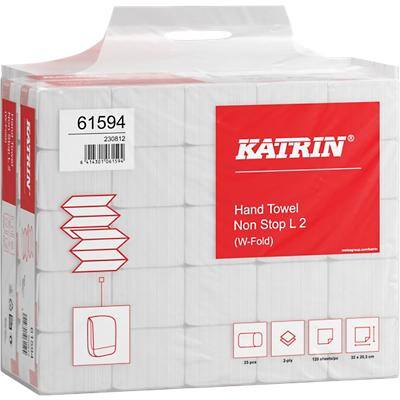 Katrin Classic Handdoeken M-vouw Wit 2-laags 61594 Pak 25 stuks à 120 vel