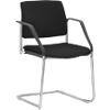 Mayer Sitzmöbel Stapelbare stoel Stof Vaste armleuning Zwart 2518 590 x 560 x 830 mm Pak van 2