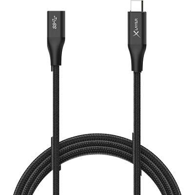 XLayer Colour Line USB-C-kabel USB-C Male naar USB-C USB-C female Zwart 1,5 m