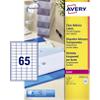 Avery L7551-25 Adresetiketten Zelfklevend 38,1 x 21,2mm Transparant 25 Vellen à 65 Etiketten