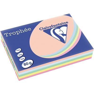Trophée Trophée Gekleurd papier A4 80 gsm Assorti pastelkleuren 500 Vellen