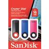SanDisk USB 2.0 USB-stick Cruzer Dial 16 GB Zwart, blauw, roze 3 stuks