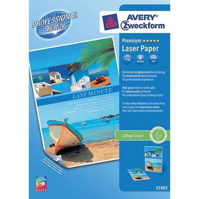 Avery 25983 Laser fotopapier A3 Glanzend 150 g/m² 29,7 x 42 cm Wit 100 Vellen