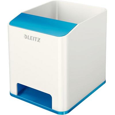 Leitz WOW Sound Pennenbakje Duokleur Wit, Blauw 9 x 10 x 10,1 cm