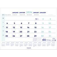 Brepols Wire-O Kalender 2025 1 Maand per pagina Nederlands, Frans, Duits, Engels 31,5 (B) x 0,6 (D) x 46 (H) cm Wit