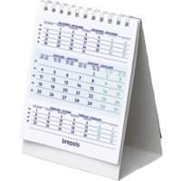 Brepols Kalender 2025 3 Maanden per pagina Engels 10,5 (B) x 0,4 (D) x 13 (H) cm Wit