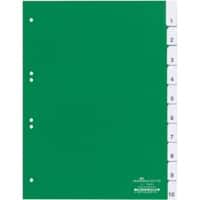 DURABLE Blanco Tabbladen A4 Groen 10 tabs PVC (Polyvinylchloride) Rechthoekig 6 Gaten 6221