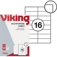 Viking Multifunctionele etiketten 4852233 Zelfklevend Wit 105 x 37 mm 100 Vellen à 16 Etiketten