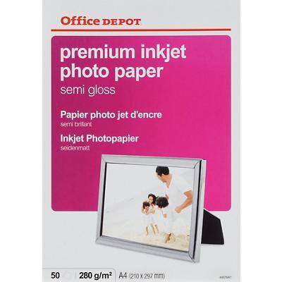 Office Depot Premium Inkjet fotopapier A4 Glanzend 280 g/m² 21 x 29,7 cm Wit 50 Vellen