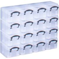 Really Useful Boxes Opbergbox 16org 0,14 L Zwart, Transparant Plastic 28 x 6,5 x 22,4 cm