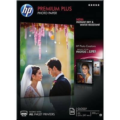 HP Premium Plus Inkjet fotopapier A4 Glanzend 300 gram Wit 50 vellen