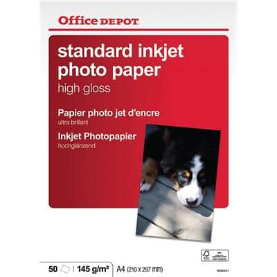 Office Depot Premium Inkjet fotopapier A4 Glanzend 145 gram Wit 50 vellen