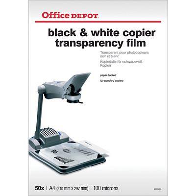 Office Depot Transparanten 100 Micron A4 Voor kopieerapparaten 21 x 29,7 cm Transparant 50 Vellen