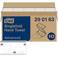 Tork Advanced FSC-gecertificeerd EU Eco label Gerecycled 100% Handdoek H3 V-vouw Wit 2-laags 290163 15 Stuks à 250 Vellen