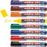 edding 360 Whiteboard-marker Kleurenassortiment Medium Ronde punt 1,5 - 3 mm 8 Stuks