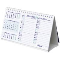 Brepols Bureaukalender 2025 3 Maanden per pagina Duits, Frans, Engels, Nederlands 12,5 (B) x 0,3 (D) x 21 (H) cm Wit