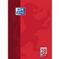OXFORD Schrijfblok A4+ Geruit Spiraal gebonden Gelamineerd karton Rood Geperforeerd 160 Pagina's