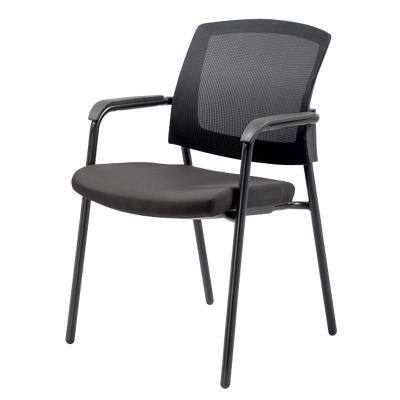 Realspace Sutton Stapelbare stoel Mesh, Stof Vaste armsteunen Zwart Sutton 580 x 450 x 850 mm