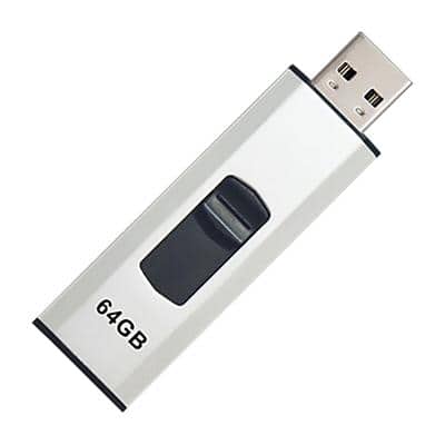 Ativa USB 2.0 USB-stick Slider 64 GB Zilver, zwart