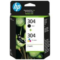 HP 304 originele inktcartridge 3JB05AE zwart, cyaan, magenta, geel duopak 2 stuks