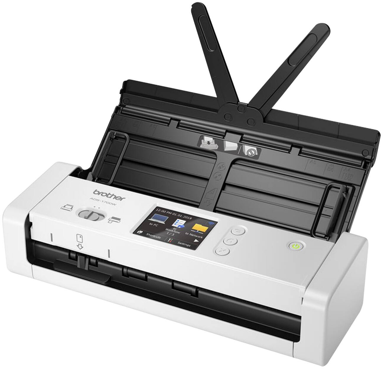 Brother ADS-1700W A4 Sheetfed Scanner Netwerkcompatibel 600 x 600 dpi WiFi-verbinding Zwart, Wit