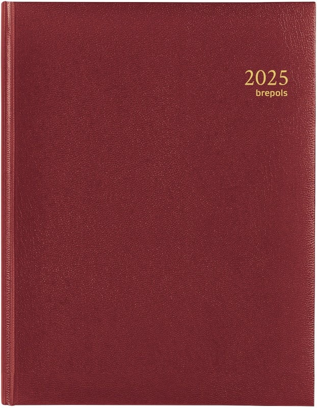 Brepols timing lima agenda 2025 a5 1 week per 2 pagina's duits, engels, frans, italiaans, nederlands, spaans bordeauxrood 0. 136. 1256. 04. 6. 0