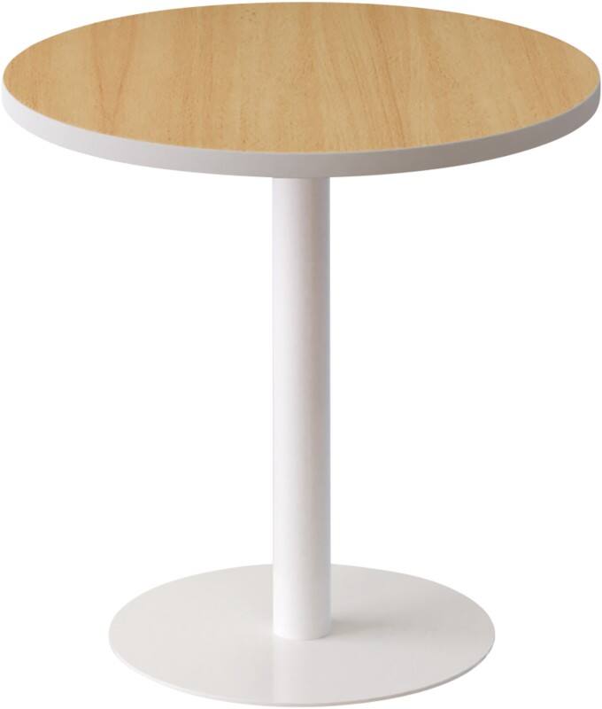 meet powered by PAPERFLOW Bijzettafel met melamine, ABS & stalen blad en frame Easy Desk 600 x 600 x 600 mm Wit, beuken