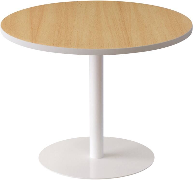 meet powered by PAPERFLOW Bijzettafel met melamine, ABS & stalen blad en frame Easy Desk 800 x 800 x 600 mm Wit, beuken