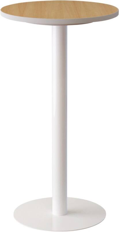 meet powered by PAPERFLOW Bartafel met Wit, beuken melamine, ABS & stalen blad en frame Easy Desk 600 x 600 x 1100 mm