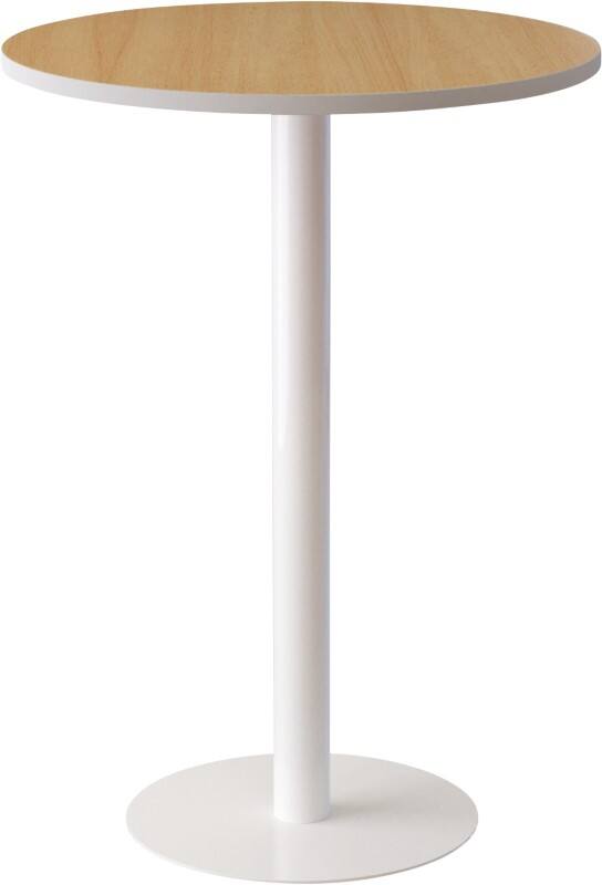 meet powered by PAPERFLOW Bartafel met Wit, beuken melamine, ABS & stalen blad en frame Easy Desk 800 x 800 x 1100 mm