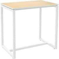 Paperflow Rechthoekige Hoge Tafel met Beukenkleurig Melamine Blad en Wit Frame easyDesk 1140 x 750 x 1100mm