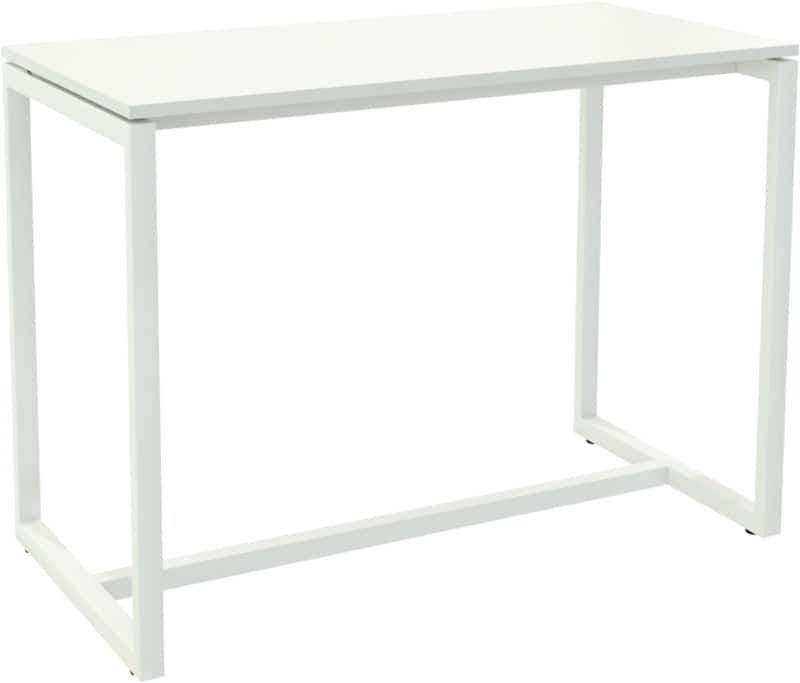 meet powered by PAPERFLOW Rechthoekige Hoge Tafel met Wit Melamine Bovenblad en Wit Frame easyDesk 1500 x 750 x 1100mm