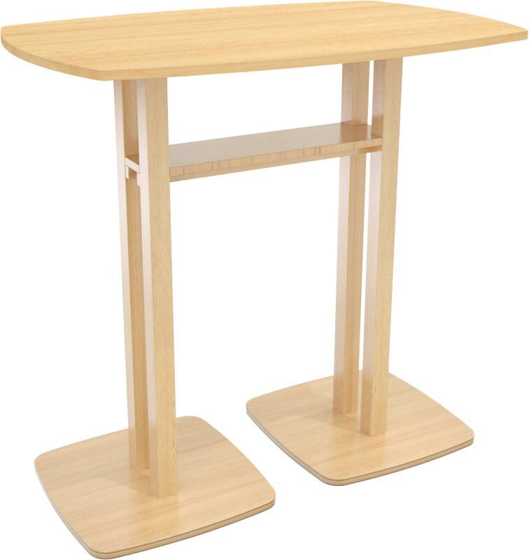 meet powered by PAPERFLOW Rechthoekige Hoge Tafel met Beukenkleurig MDF Fineer Top En Beukenkleurig Frame Woody 1140 x 750 x 1100 mm