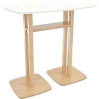 Paperflow Rechthoekige hoge tafel met wit MDF-fineerblad en beukenhouten frame Houtig 1140 x 750 x 1100mm