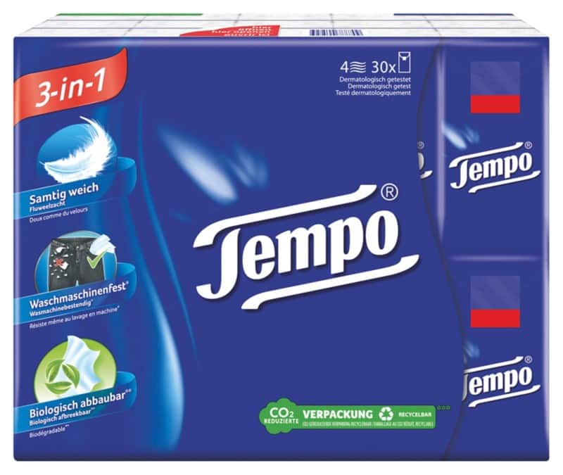 Tempo Papieren Zakdoekjes 4-laags 30 Stuks à 10 Vellen