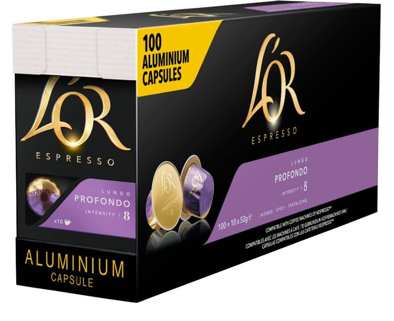 L'or profondo koffiecups espresso, lungo 100 stuks ã  5. 2 g