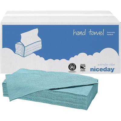 Niceday Papieren handdoeken Standard 1-laags C-vouw Blauw 20 Stuks à 200 Vellen