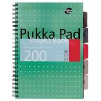 Pukka Pad Projectboek Metallic A4+ Gelinieerd Spiraalgebonden PP (Polypropeen) Harde rug Groen Geperforeerd 200 Pagina’s 3 Stuks