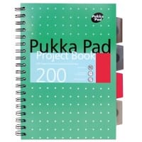 Pukka Pad Projectboek Metallic B5 Gelinieerd Spiraalgebonden PP (Polypropeen) Harde rug Groen Geperforeerd 200 Pagina’s 3 Stuks