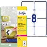 Avery Etiketten L4715REV-20 Klevend A4 Wit 99,1 x 67,7 mm 20 Vellen à 8 Etiketten