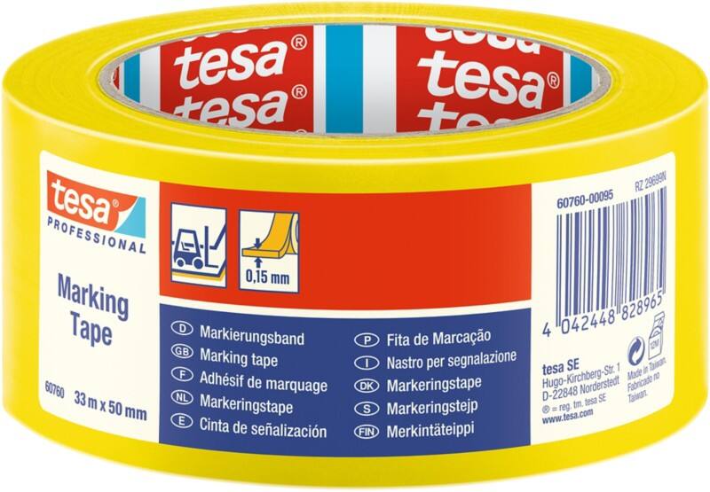 tesa Vloermarkeringstape 60760 50 mm x 33 m Geel