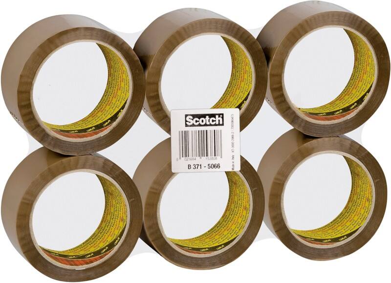 Scotch Verpakkingstape Bruin 50 mm (B) x 66 m (L) PP (Polypropeen) 371 6 Rollen