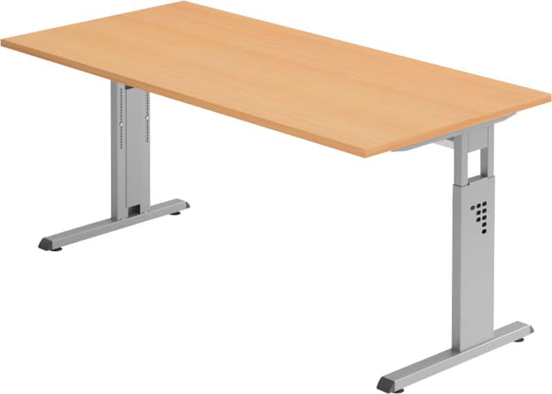 Hammerbacher Matrix VOS Hoogteverstelbaar Bureau Rechthoekig Beuken C-Voet 1.600 (B) x 800 (D) x 850 (H) mm Spaanplaat, Staal